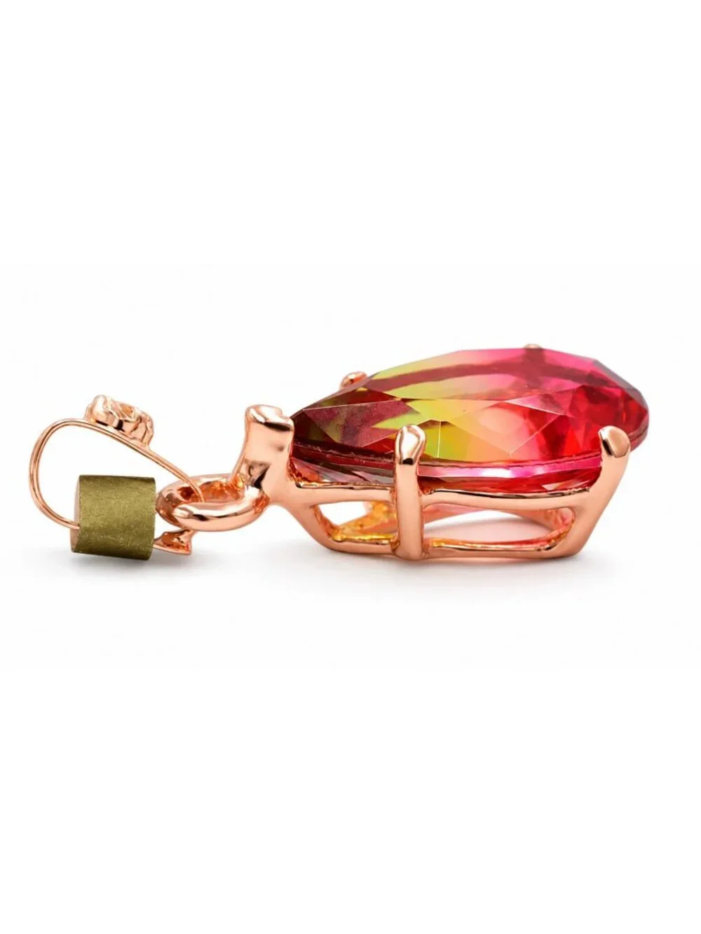 Created 4.43 Cts AAA Tourmaline & Genuine Diamond Pendant 10k Solid Gold